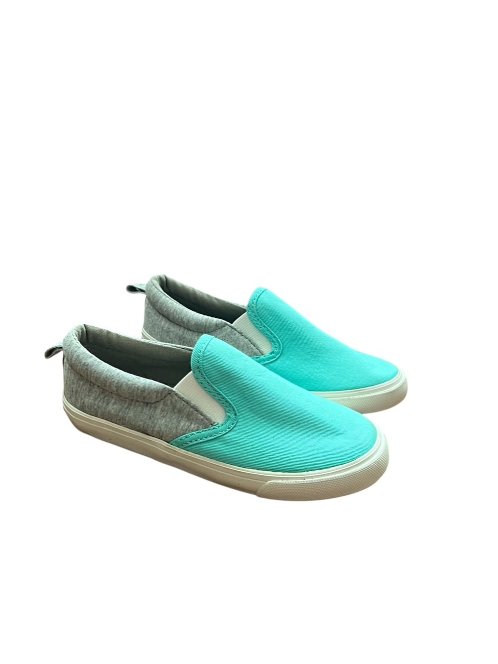 Old Navy Boys Toddler Kids Sz 9 Slip-On Canvas Sneakers in Aqua and Gray